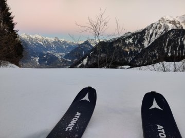 Skitourenabend Bürserberg Sonnenuntergang